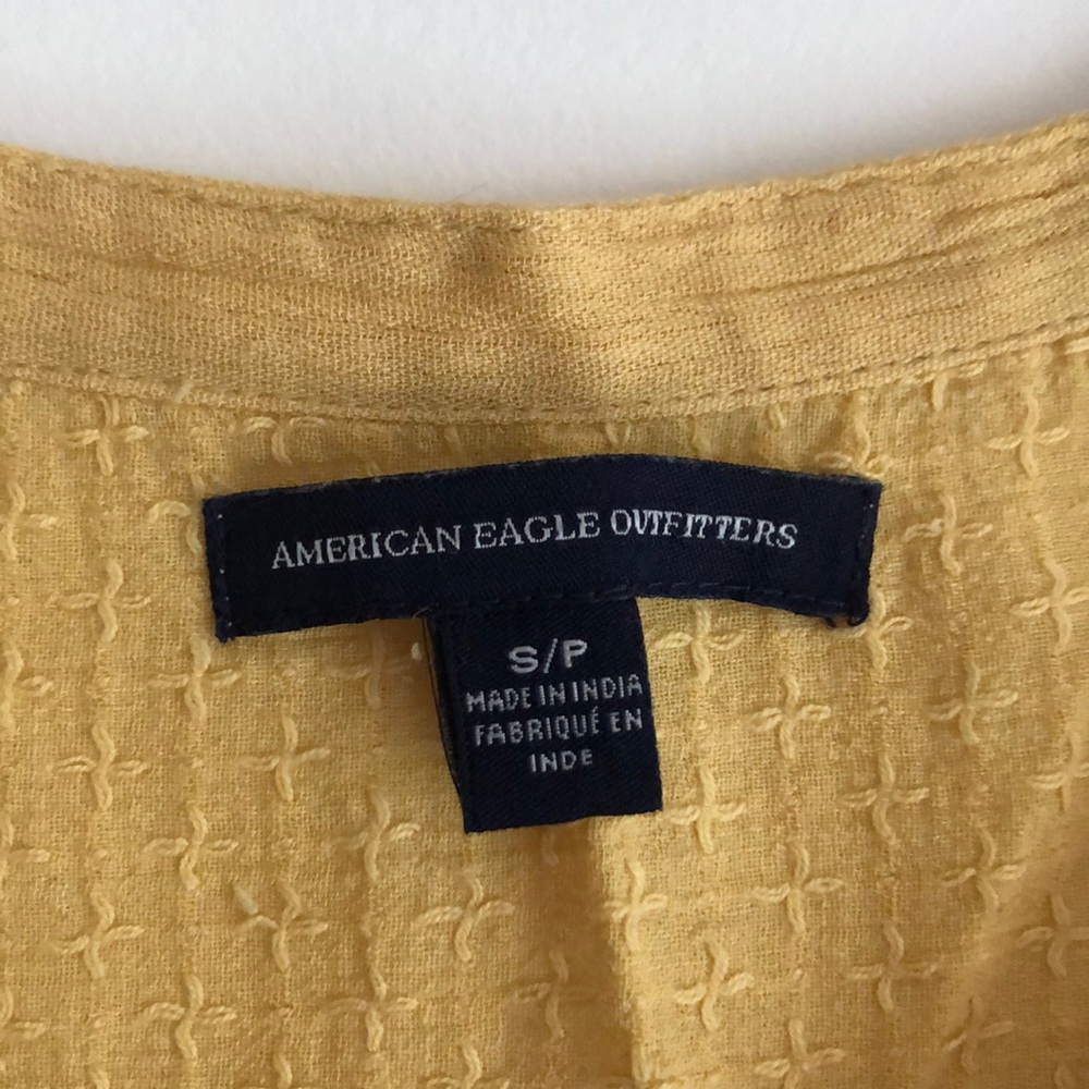 AEO Mustard button down blouse - Picture 3 of 4
